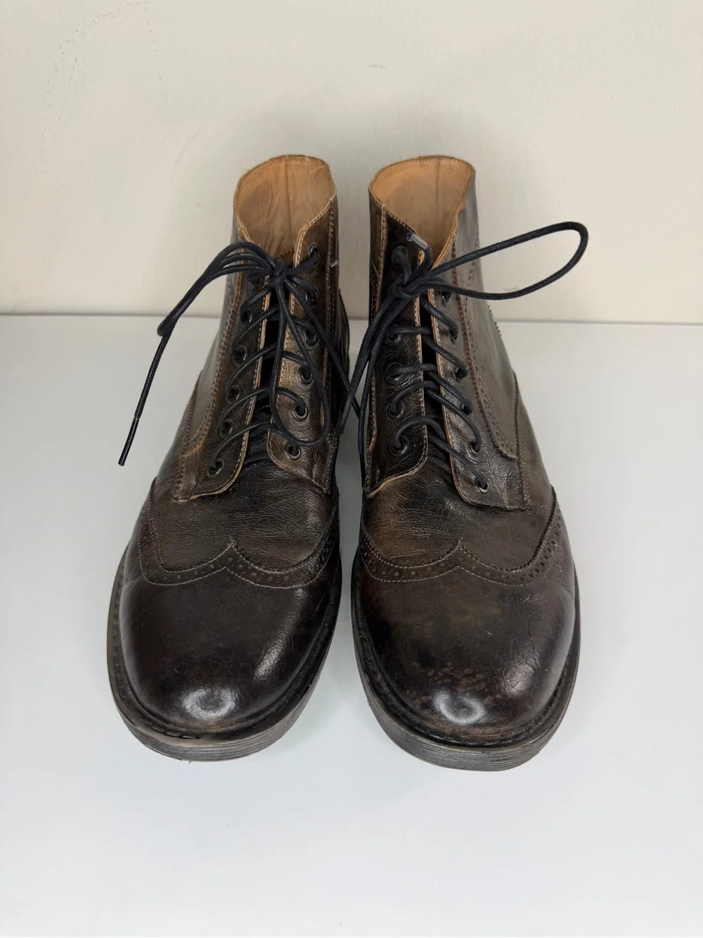 Bed Stu Brown Rustic Mans Leather Ankle Boots Size 13M Made In Mexico Workshop